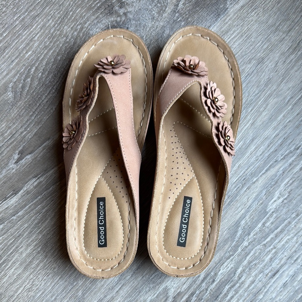 Good Chic Tan Sandals with Soft Suede Finish